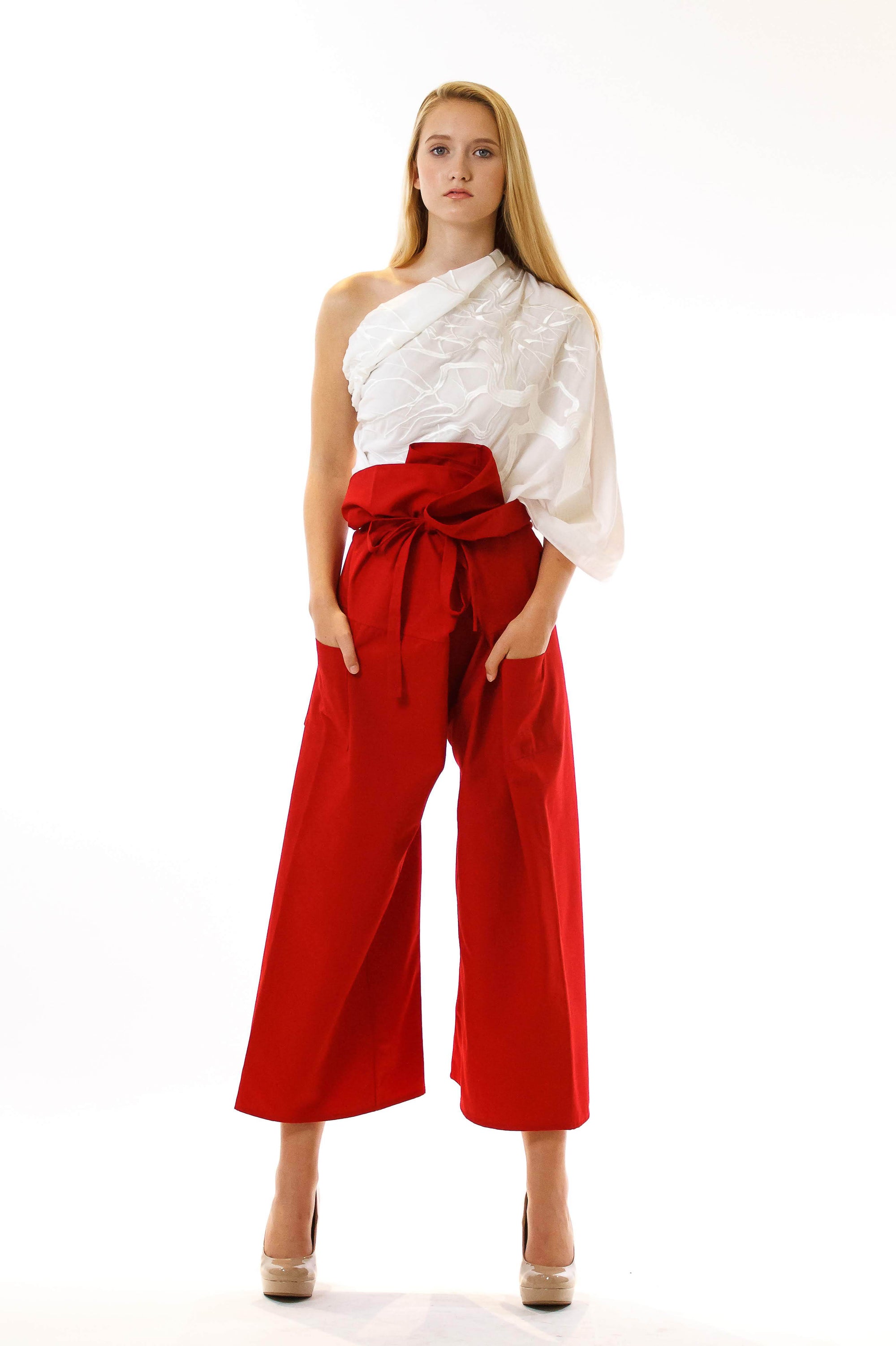 Boden Melina Paperbag Trousers Pop Red Size 20 Regular Bnwt | eBay